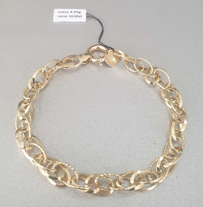 Złota bransoletka pr.585 waga 4.05g dł.18.5cm nowa