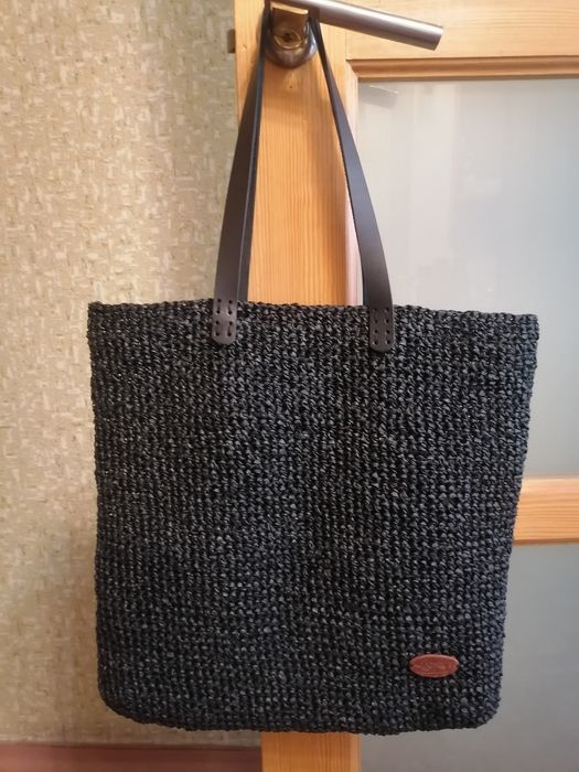 Сумка шопер из натуральной рафии