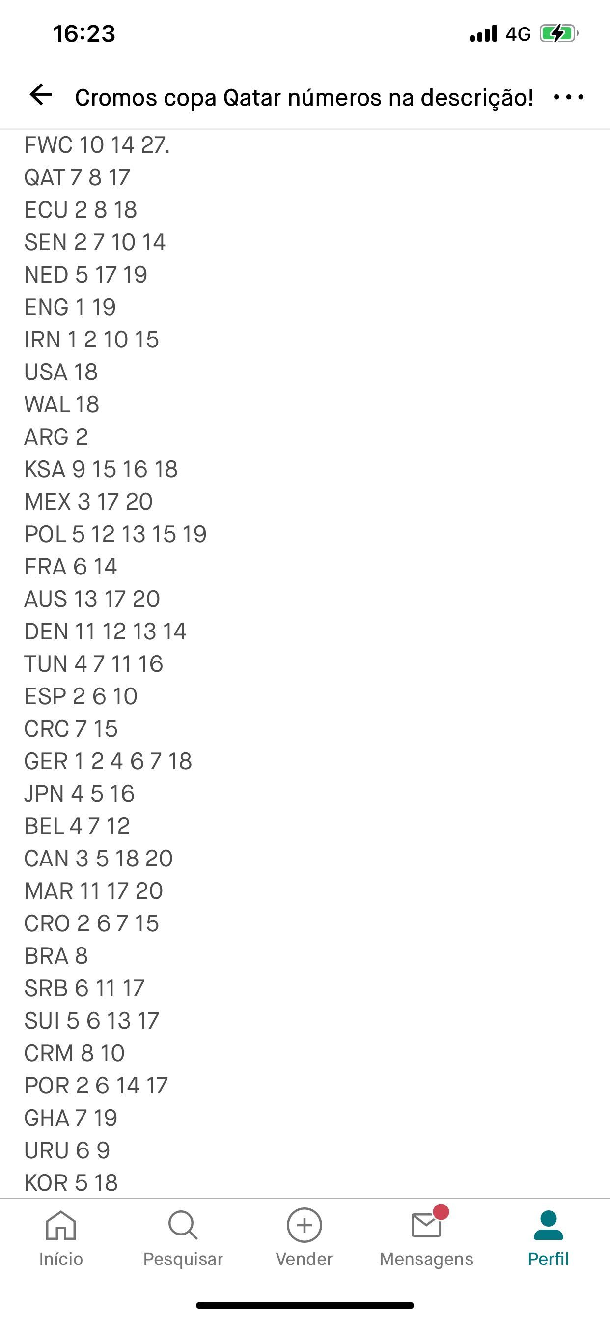 Cromos Mundial Quatar