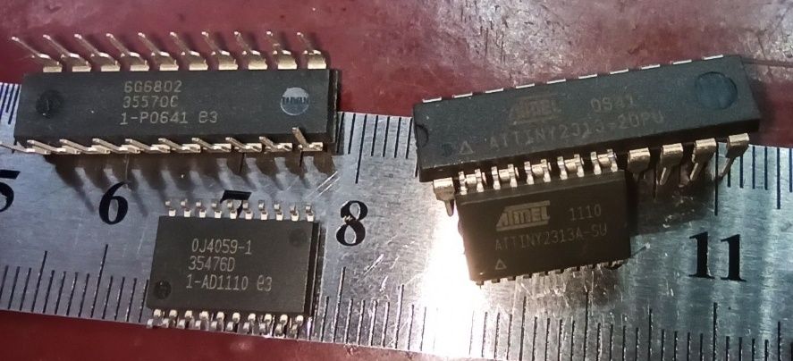 Микроконтроллеры Atmel Atiny 2313, корпус dip и soic