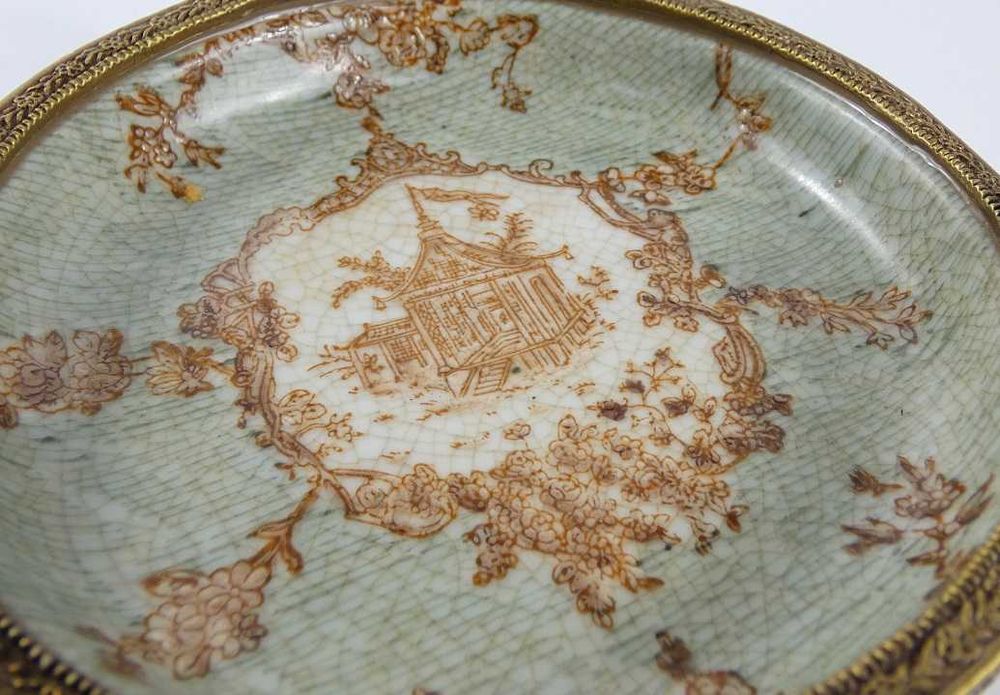 PATERA porcelana + brąz AMOR Putto paterka MYDELNICZKA