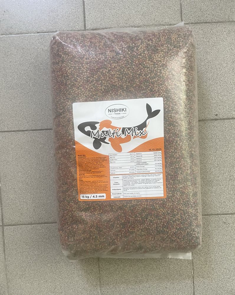 Корм для прудовых рыб NISHIKI POND MULTI MIX 3 mm мешок 12 кг