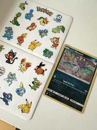 Karta Meowth i dwa zestawy naklejek Pokemon