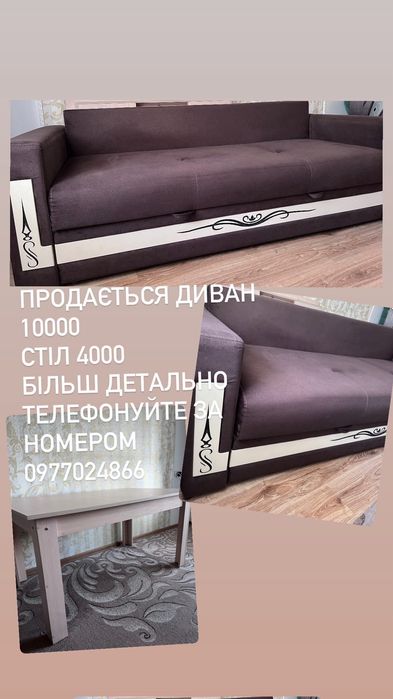 Стіл , диван розкладний
