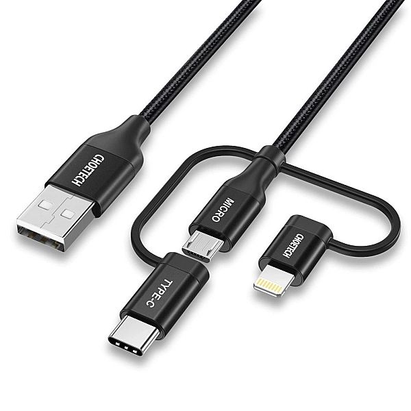 Choetech 3w1 kabel USB MFI Lightning / USB Typ C / micro USB (ładowani