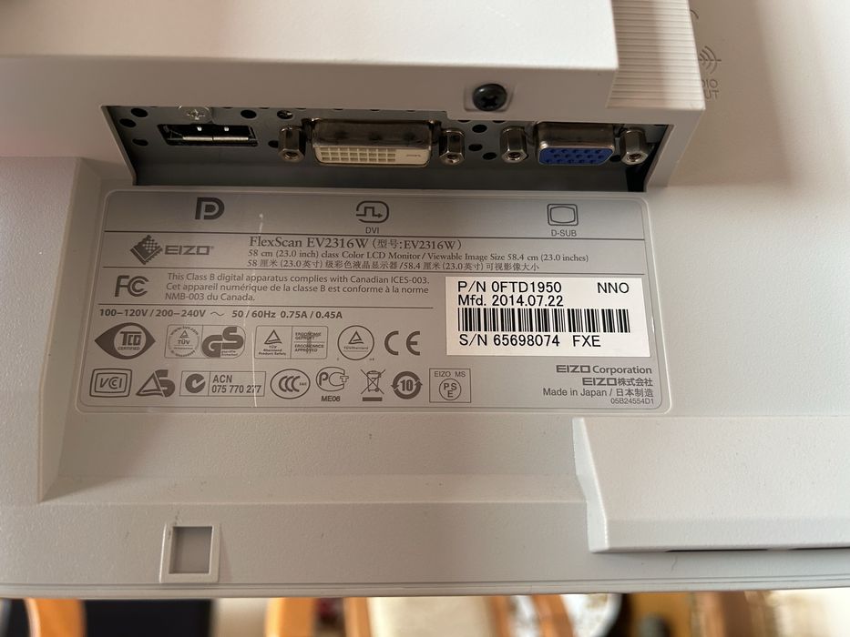 Monitor EIZO FlexScan EV2316W