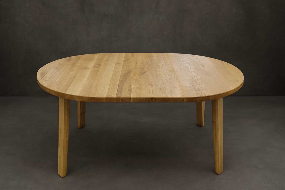 Stół Dębowy Okrągły LOFT, 100% Lite Drewno, Różne Wymiary, Rozkładany.