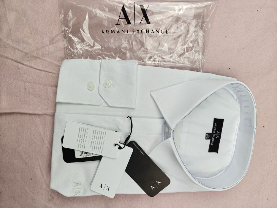 Koszula biała Armani Exchange długa męska mi