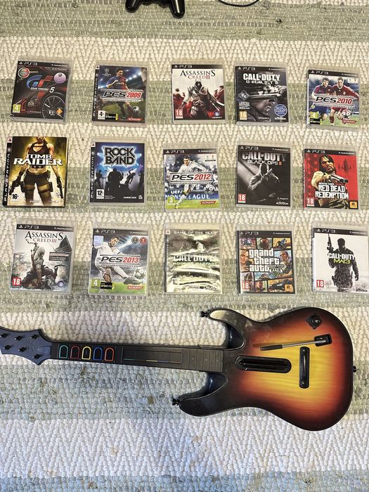 Pack PS3 + Jogos + Comando +Guitarra