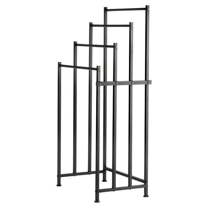 Wieszak na ręczniki stojący metalowy czarny