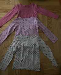 3 pak bawelnianych dziewczecych koszulek r.110 cm