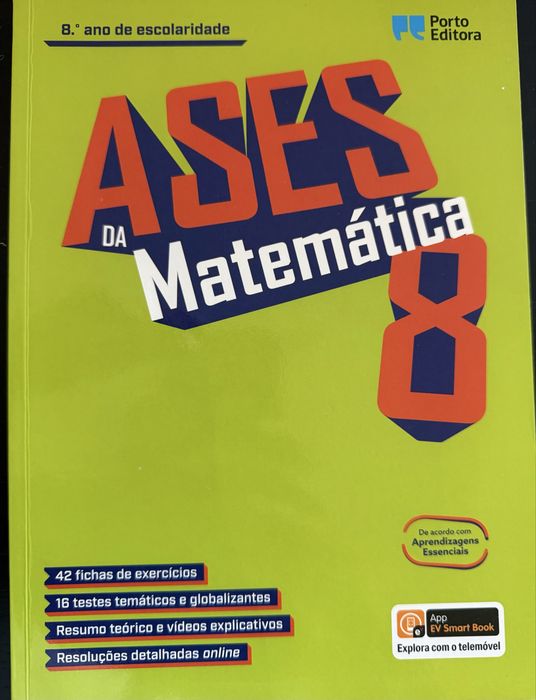 Ases da Matemática 8.º Ano – Porto Editora (excelente estado)