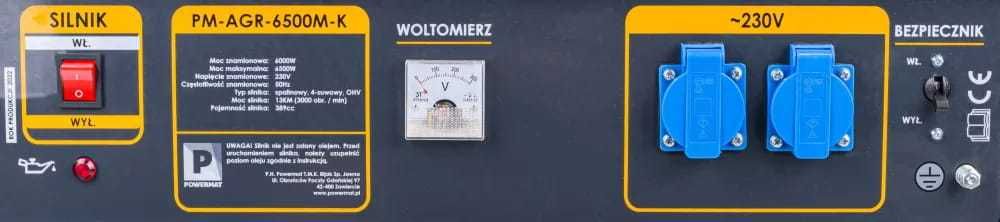 POWERMAT Agregat Prądotwórczy Generator 6500w 230v Avr PM1140