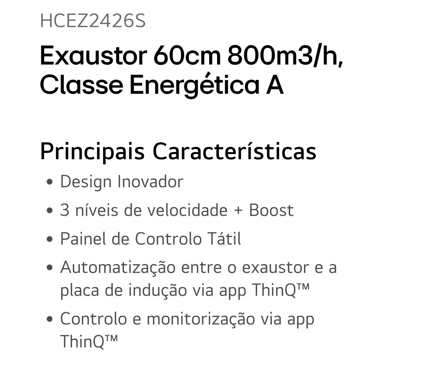 Exaustor LG Novo