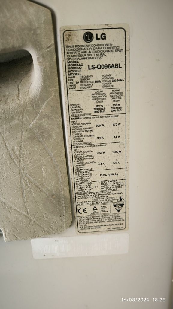 Ar-condicionado LG 9000 btu/h COMPLETO