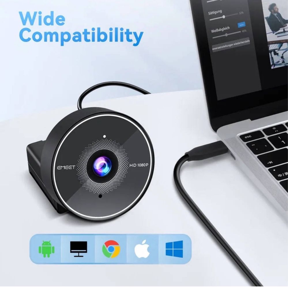 Вебкамера EMEET C955 USB 1080p FullHD з вбудованим мікрофоном