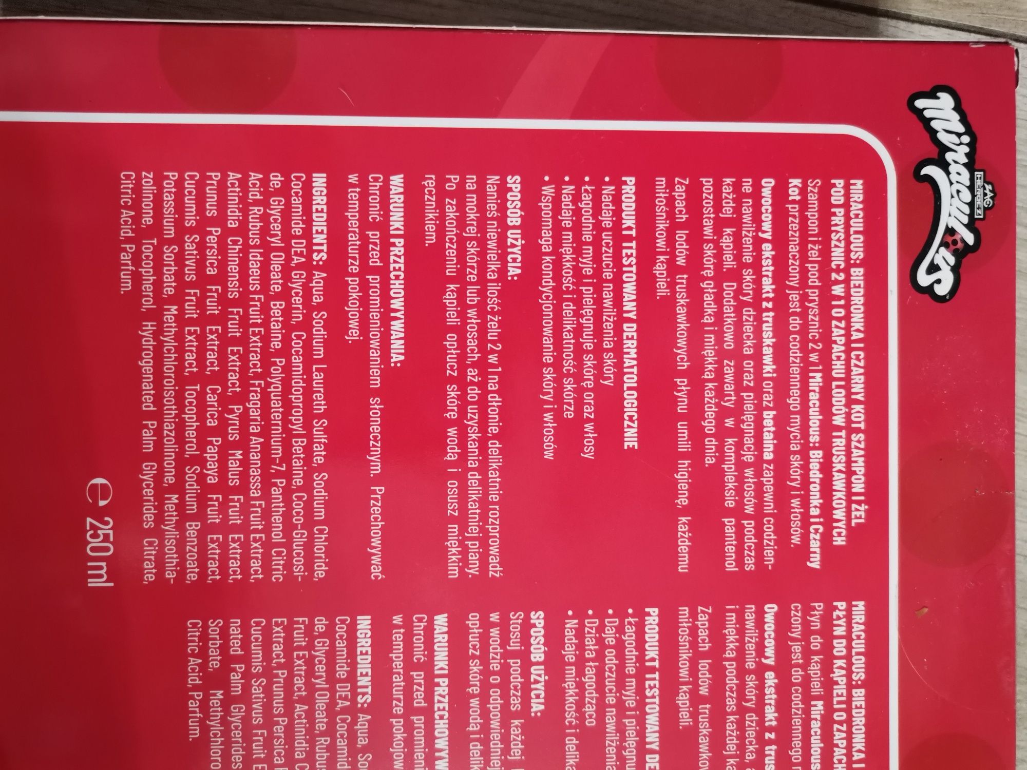 Płyn do kapieli plus szampon i żel pod prysznic zestaw biedronka i kot