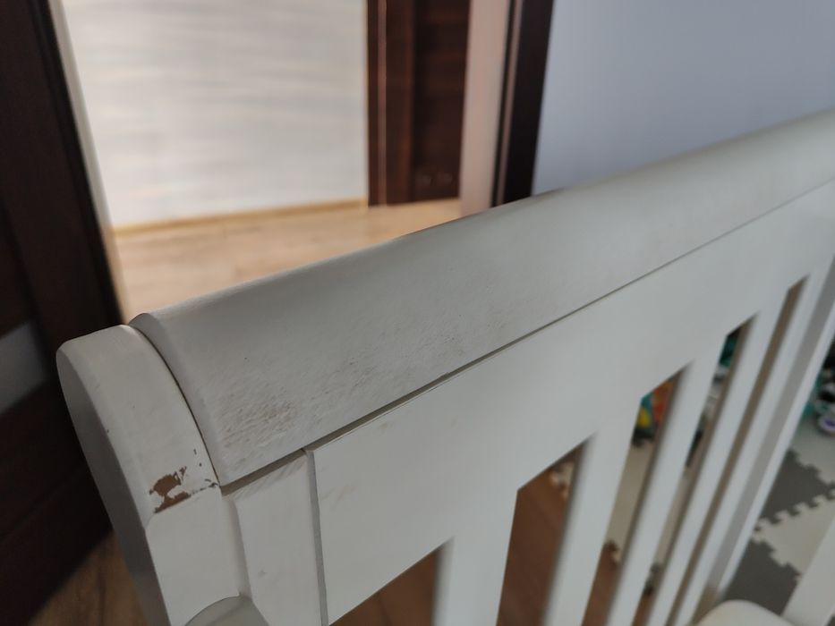 Łóżeczko dziecięce białe 120x60 krak wit z materacem badum