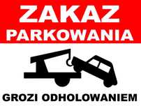 40x30 tablica inf. Zakaz Parkowania grozi odholowaniem dibond alu