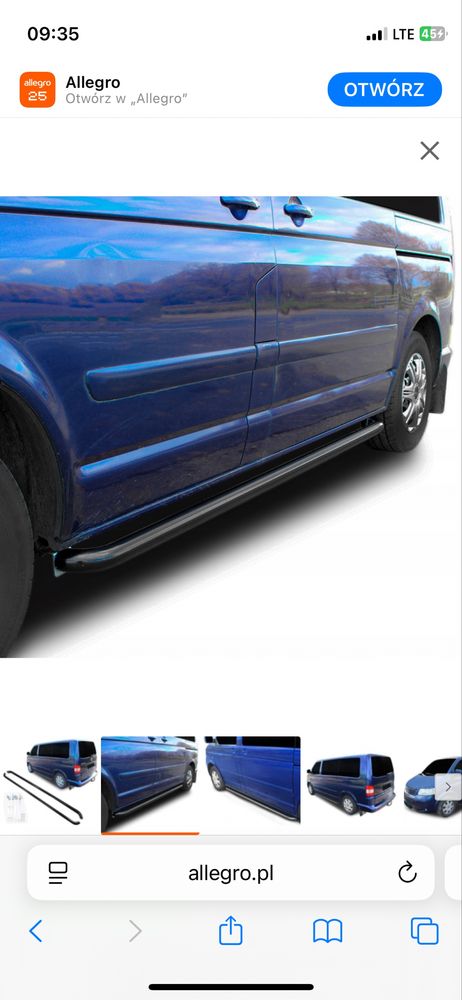 Orurowanie VWT5 Aluminium proszkowo malowane