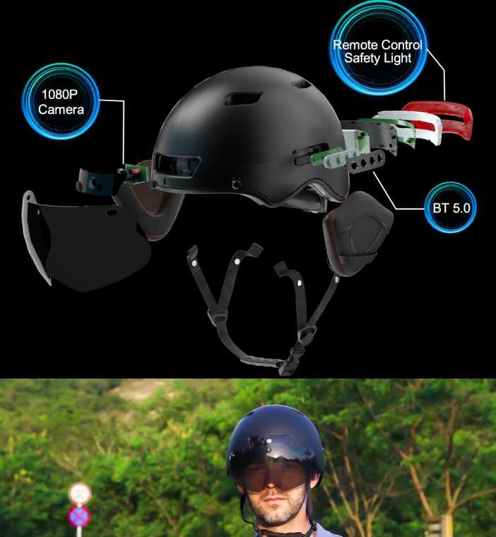 Inteligentny kask do roweru, e-bike, narty, snowboard kamera bluetooth