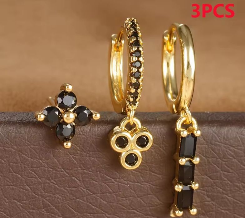 ZŁOTE kolczyki zestaw 3 szt. WYPRZEDAŻ!!!