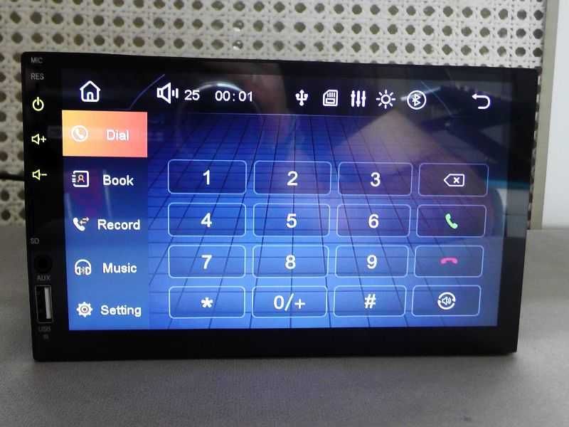 Radio 1 Din ekran 7 cali Android-Auto + Carplay BT pilot kamera