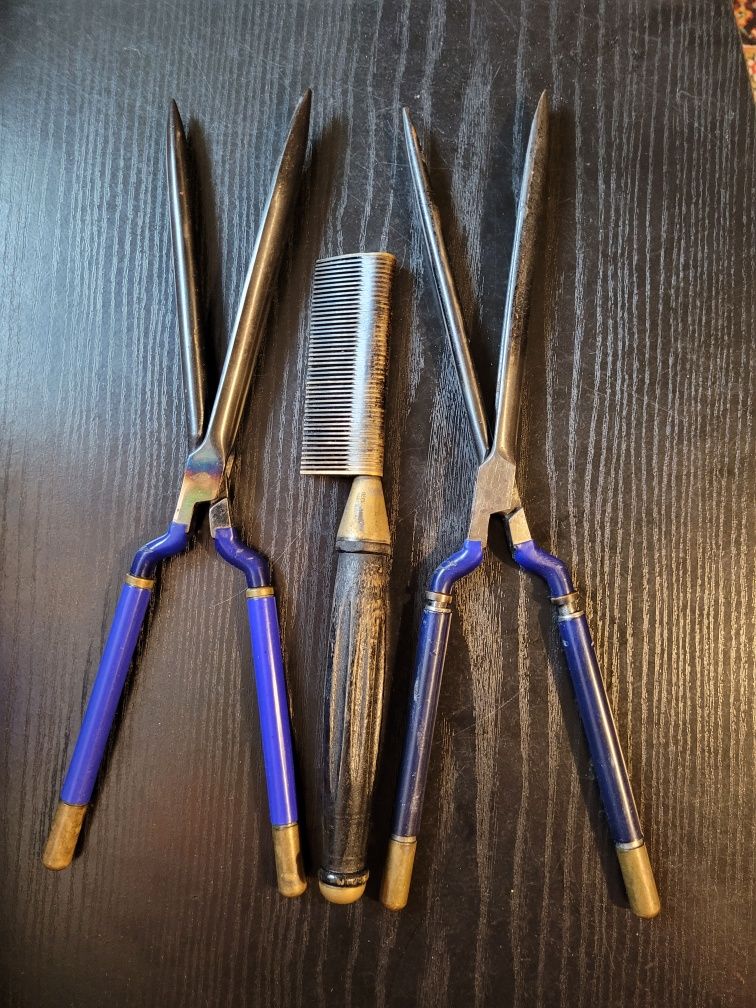 Парикмахерский набор старинный ножницы щипцы расчёска