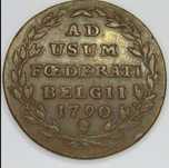 1790 Bélgica Áustria Países Baixos 2 Liards/2 Oorden moeda