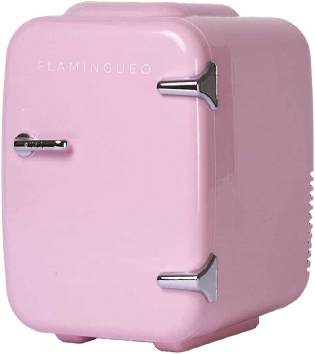 Flamingueo - Frigorífico pequeno portátil, 4 L, 12 V/220 V, rosa, novo