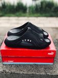 Мужские пляжные шлепанцы пума черные уличные тапочки puma