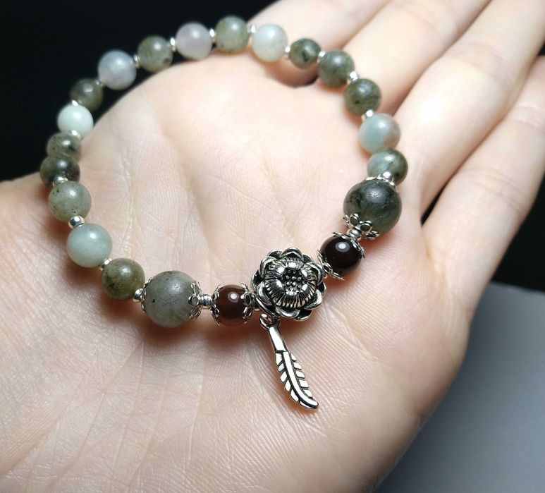 Bransoletka z labradorytu naturalnego