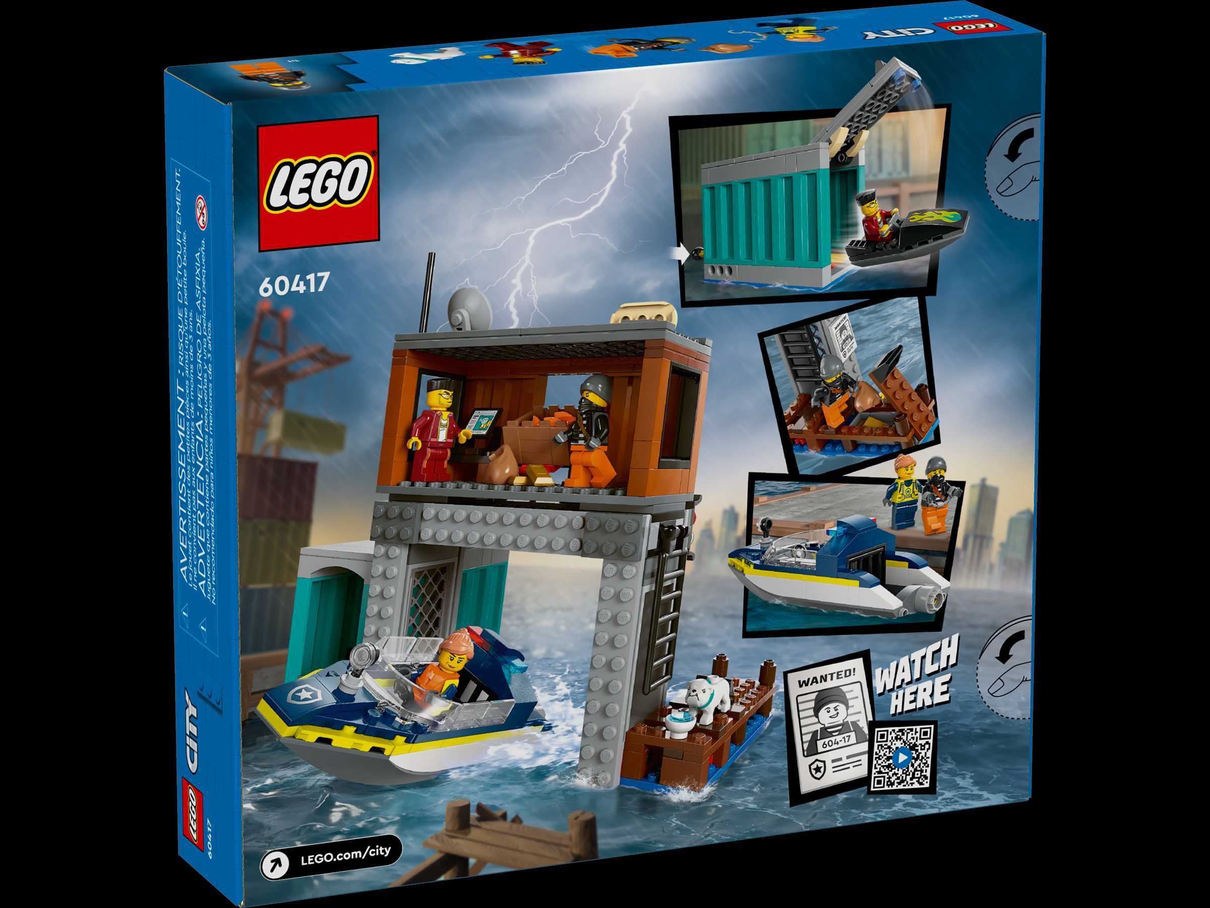 Конструктор LEGO City 60417 Поліцейський човен шахрайське укриття
