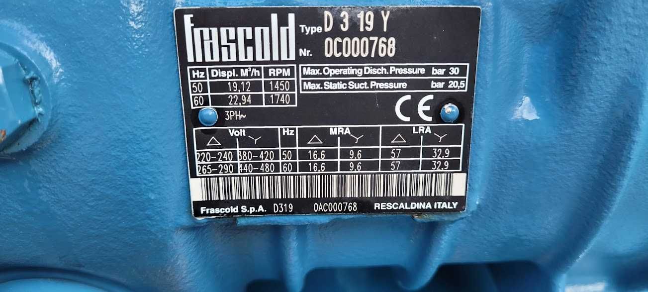 SPRĘŻARKA chłodnicza FRASCOLD D3 19 Y 19,12 m3/h 4,8 KW