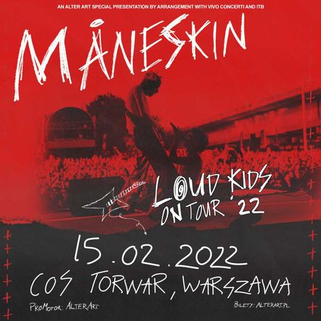Bilet-y na koncert MANESKIN -Loud Kids on Tour -Warszawa -Torwar-15.02