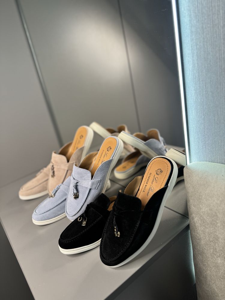 Мюли лоферы loro piana шлепки сланцы
