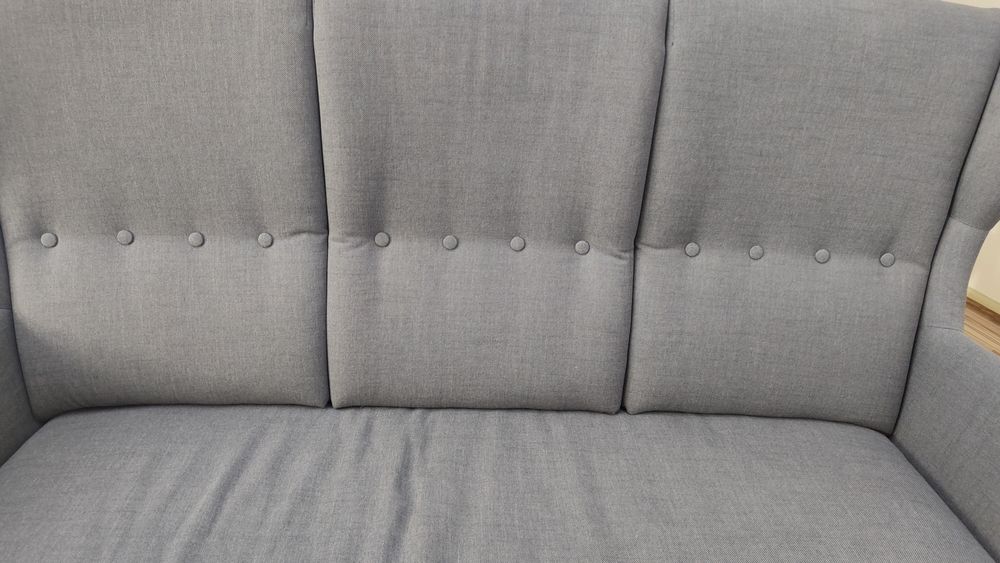 IKEA STRANDMON Sofa 3-osobowa Nordvalla ciemnoszar