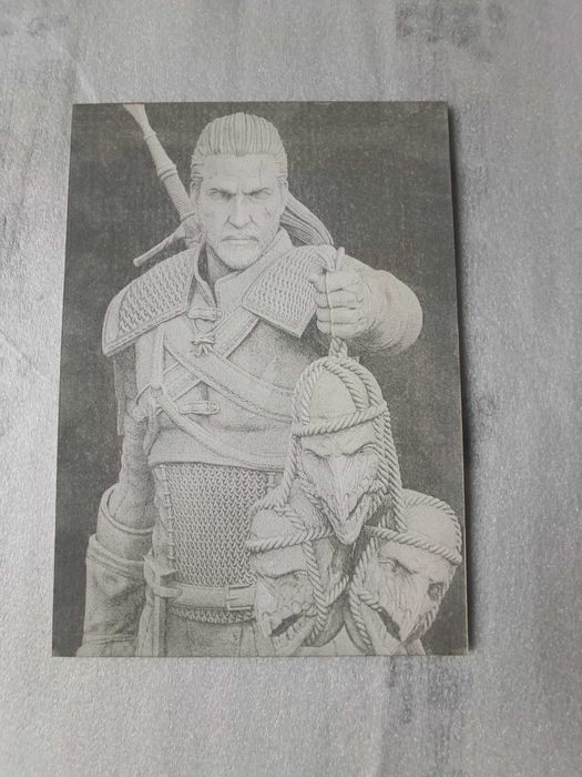Obraz Wiedźmina wypalany laserowo