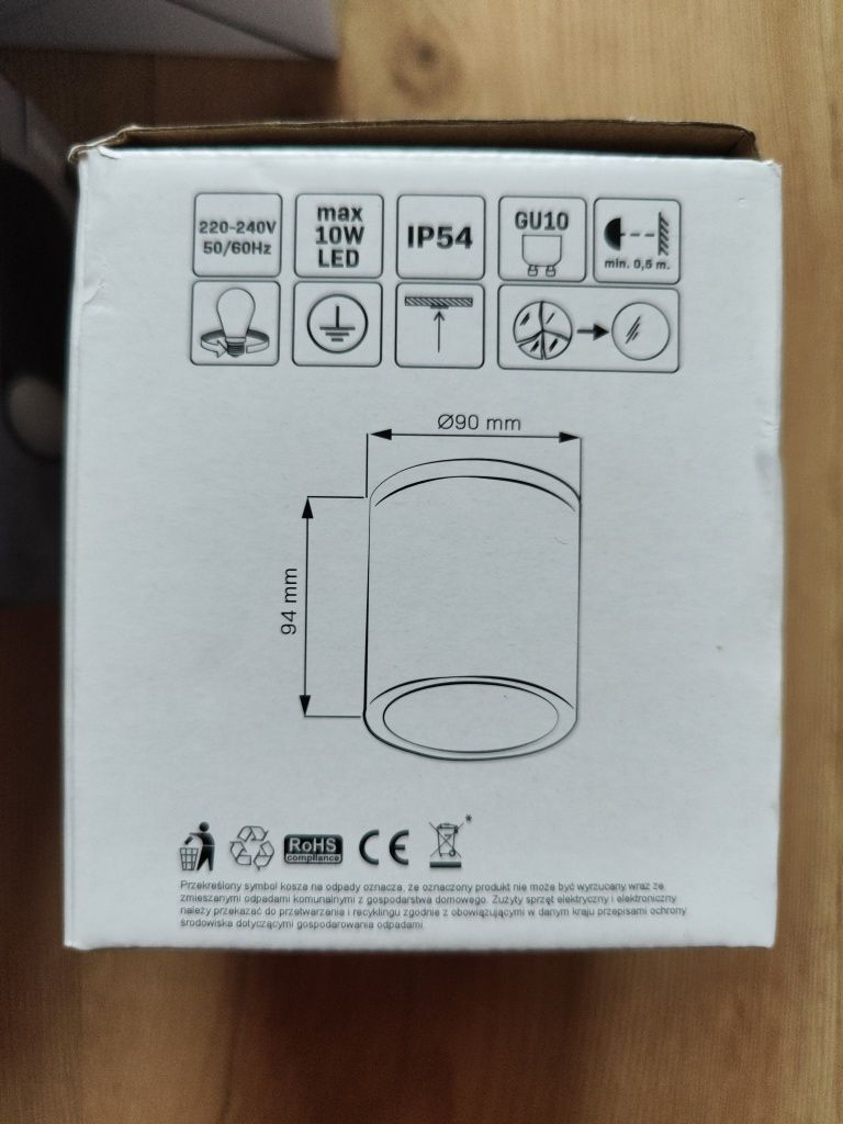 Oprawa sufitowa natynkowa czarna Ohio Goldlux IP54 szt 4