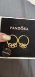 Серьги Pandora,  серебро+позолота 18к лимонное(желтое золото)