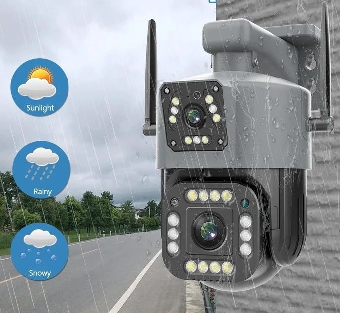 Вулична 4G камера 8Мп з 2 обєктивами Sim / Wifi