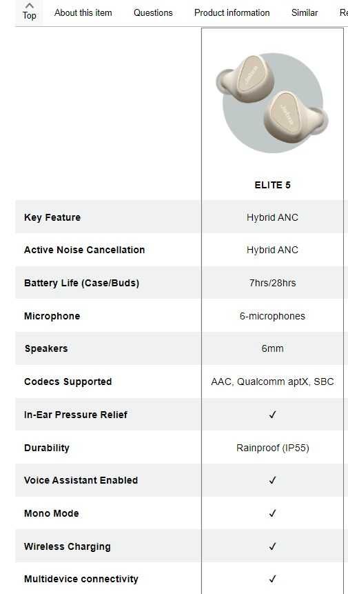 США Jabra Elite 4 Beige TWS стан нових 6 мікрофонів Noise Cancellation