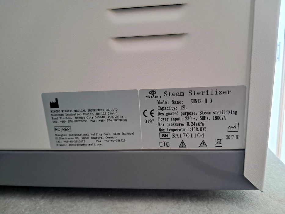 Autoklaw - 100% sprawny, ważny przegląd