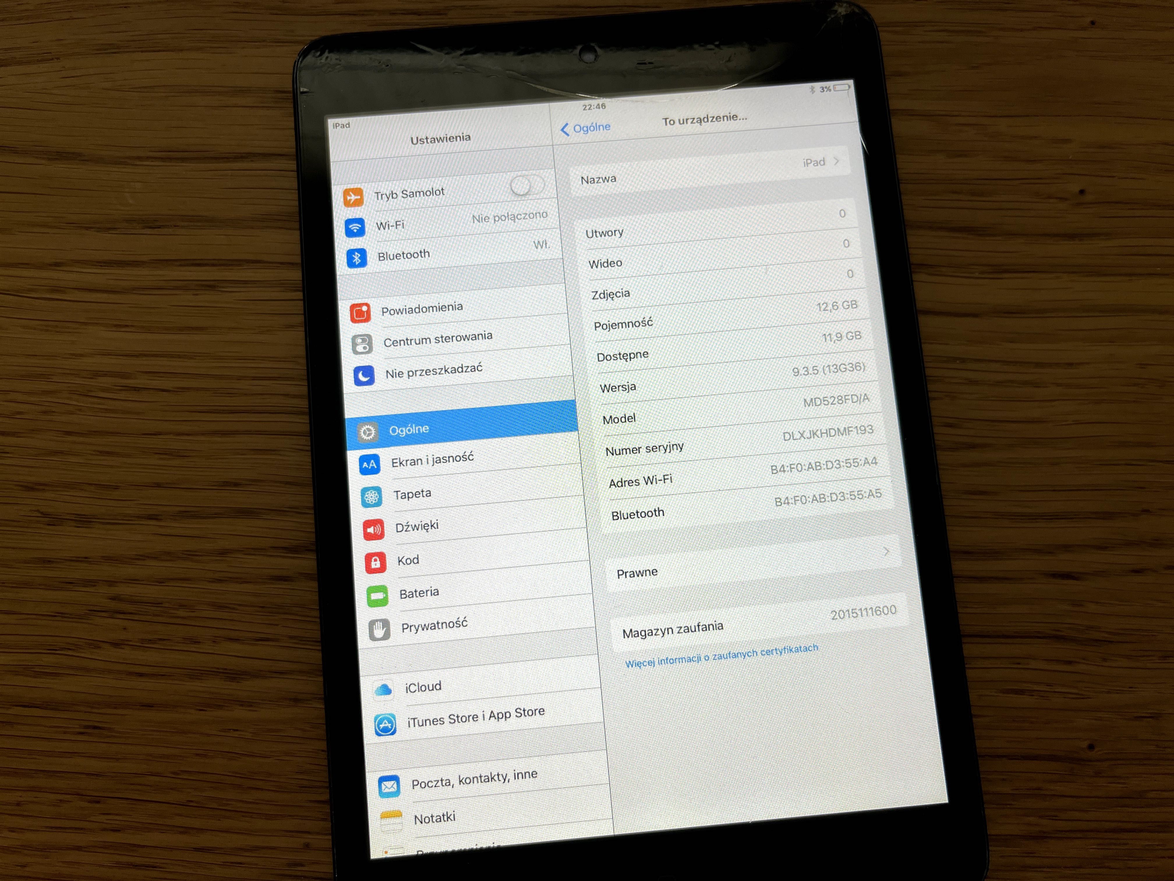 Apple iPad Mini 1 Wi-Fi  16GB A1432 - MD528FD/A - Space Gray