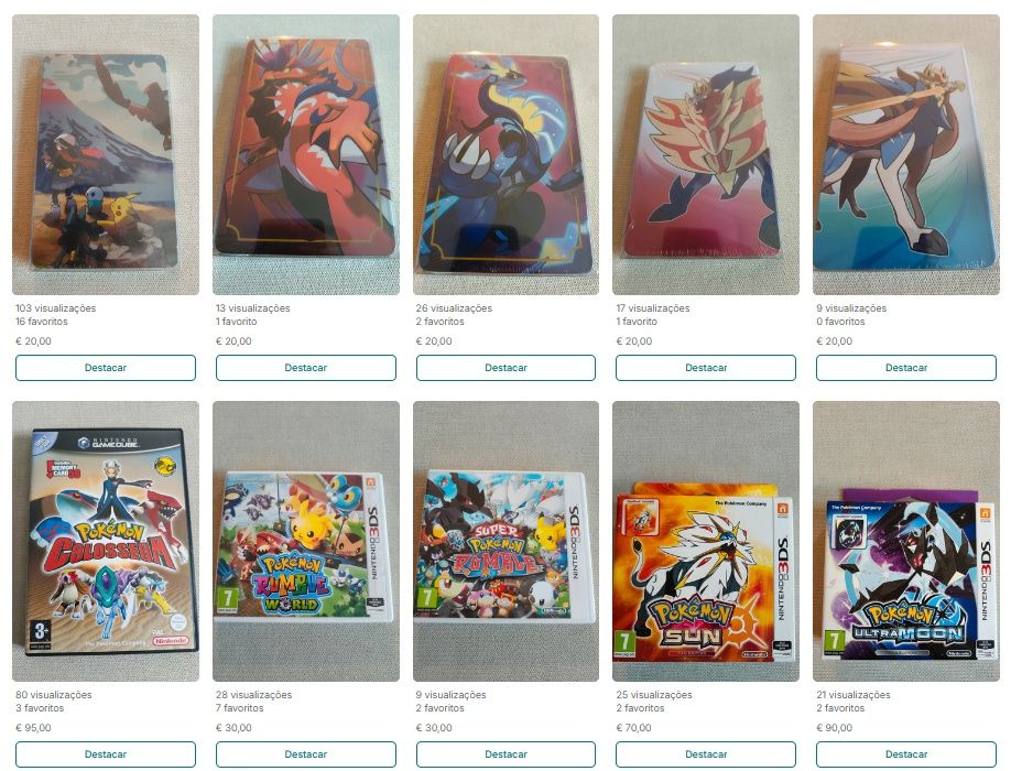 Coleção completa jogos Pokémon