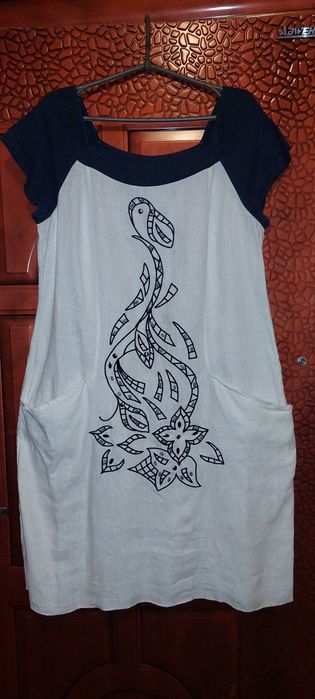 Льняное платье сарафан туника