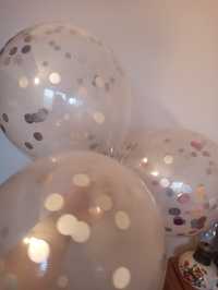 Balony dekoracyjne przeźroczyste z konfetti