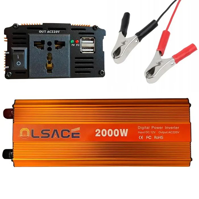 Перетворювач інвертора OLSACE 2000W 12-220V Power Inverter