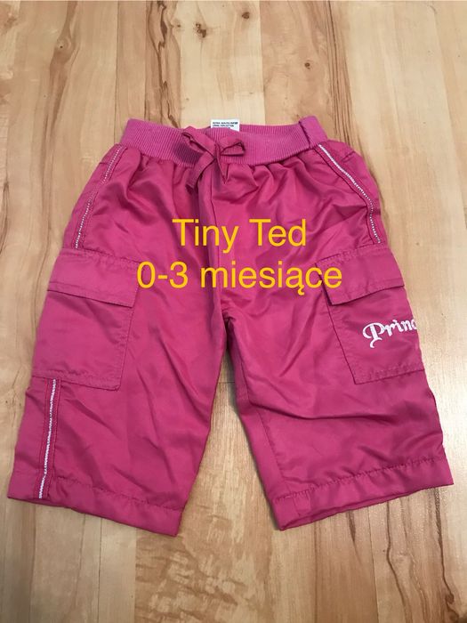 Tiny Ted 0-3 miesiące różowe spodnie cargo dziewczynka