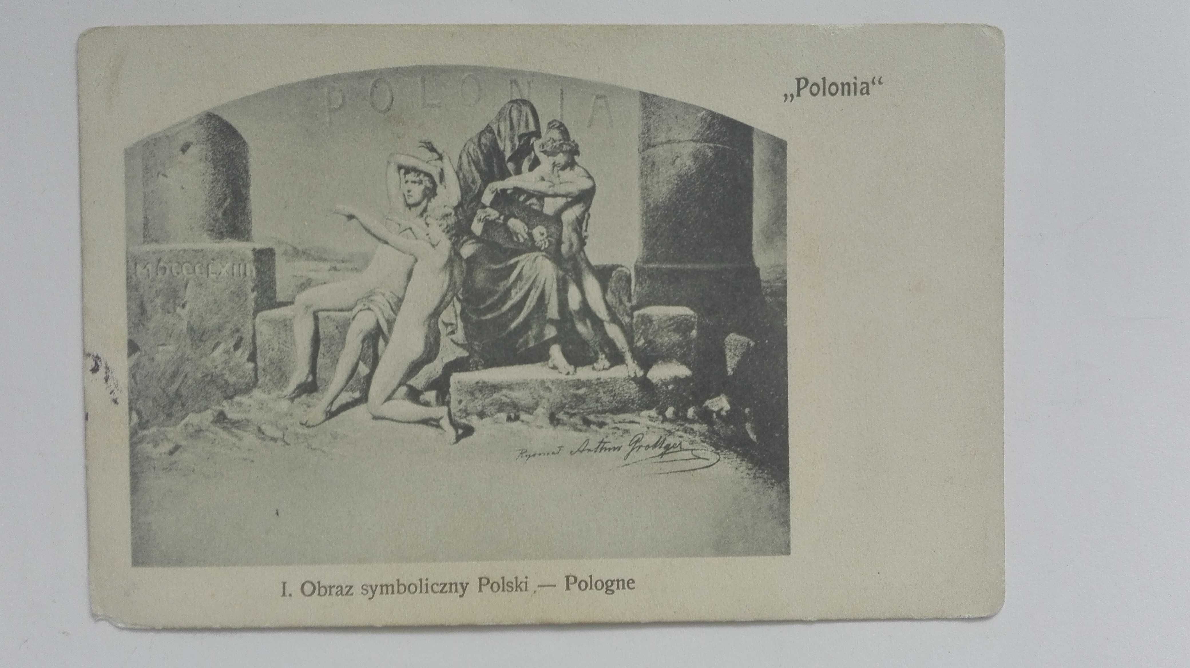 Pocztówka   Polonia  - I. Obraz symboliczny Polski - Pologne / 1906/